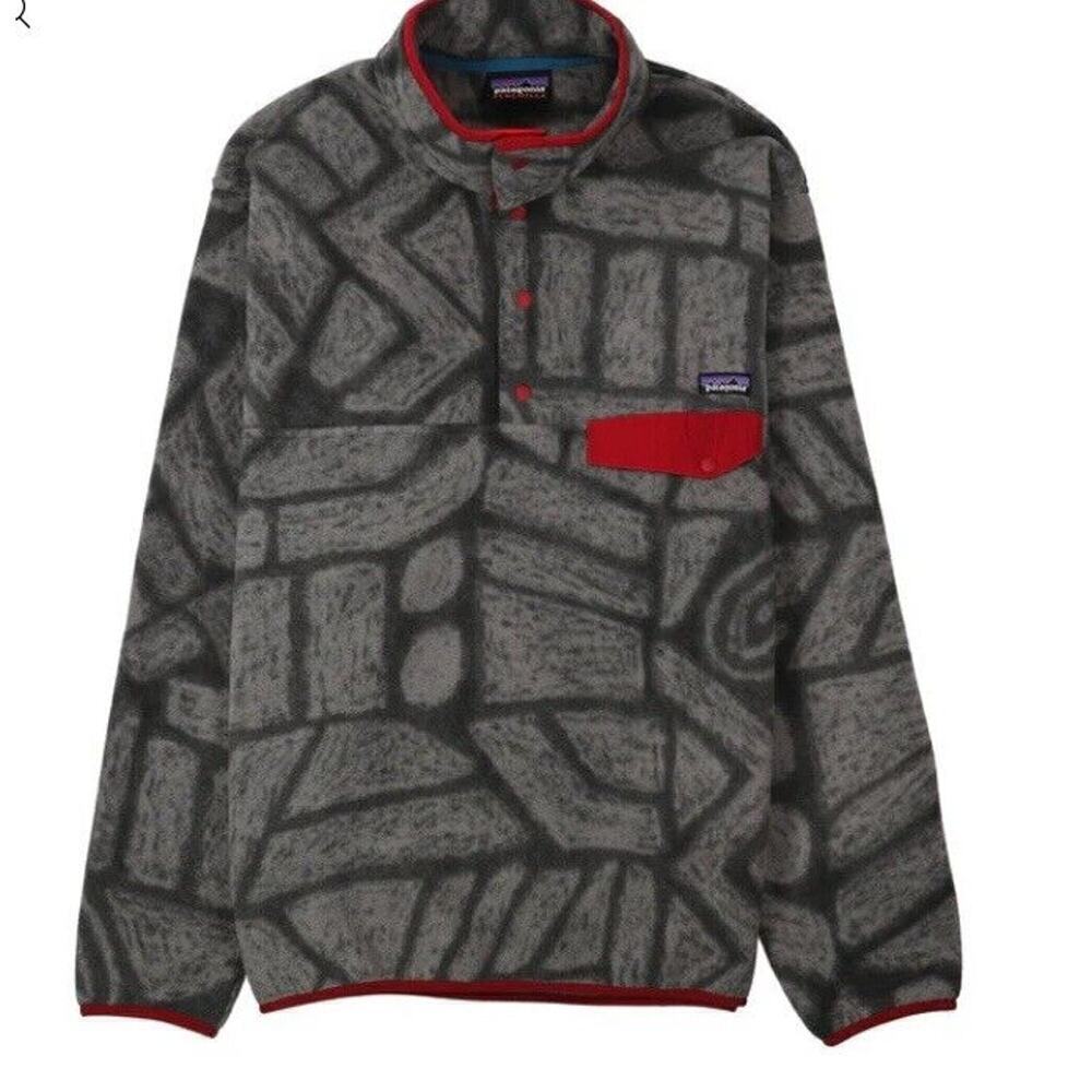 Patagonia spring synchilla pullover snap M Shale Forge Grey Rare outdoor casual
